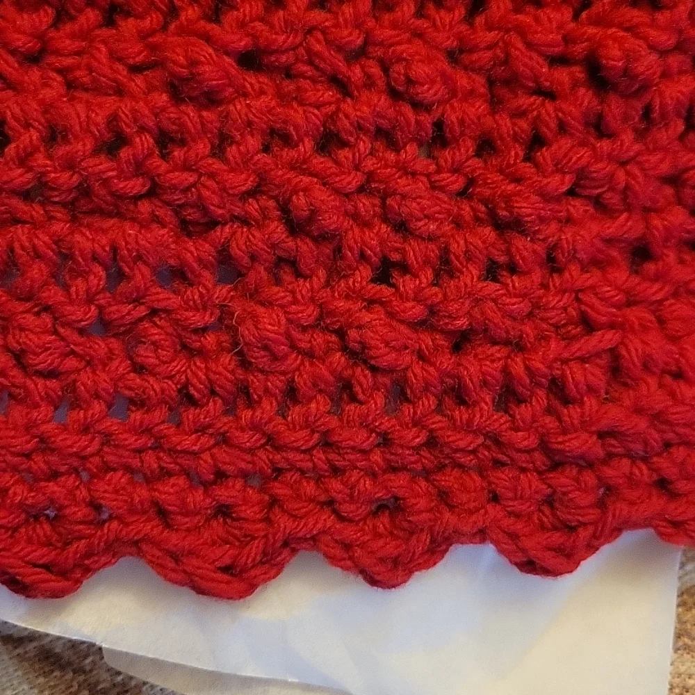 Handmade cranberry red hat beanie crocheted hand-made